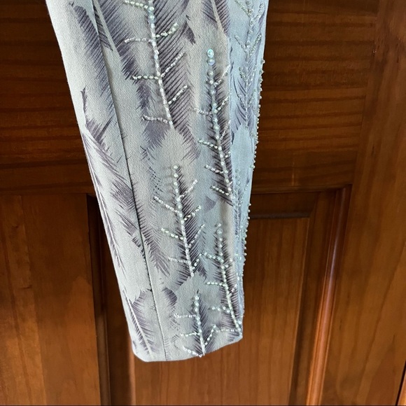 Y2K Pants Embellished Beaded Stretch Pistachio Green - Picture 5 of 8